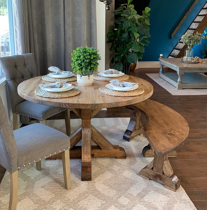 round solid wood dining room tables